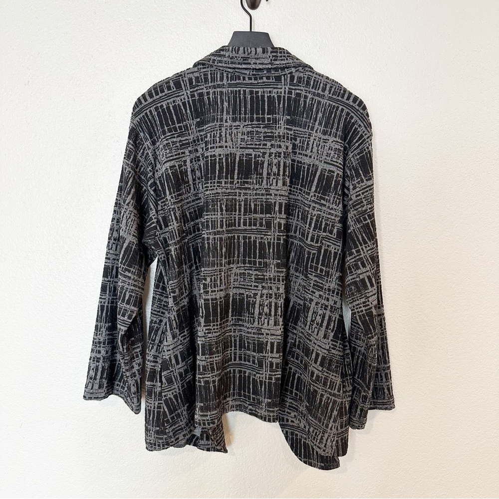 Dress to Kill Jacket‎ Blazer Single Button Artsy Lagenlook Pattern Gray One Size - Picture 5 of 7
